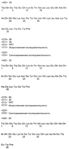 Конъюгаты, состоящие из полимера и пептидов, происходящих от gp41 вич, и их применение в терапии (патент 2317997)