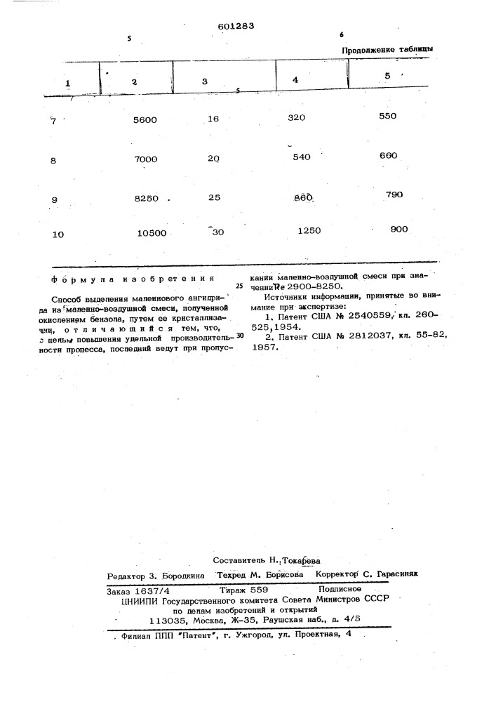 Способ выделения малеинового ангидрида (патент 601283)