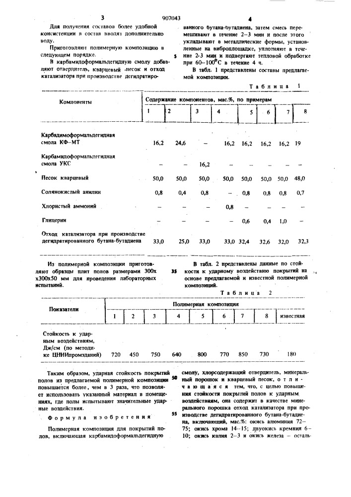 Полимерная композиция для покрытий полов (патент 907043)