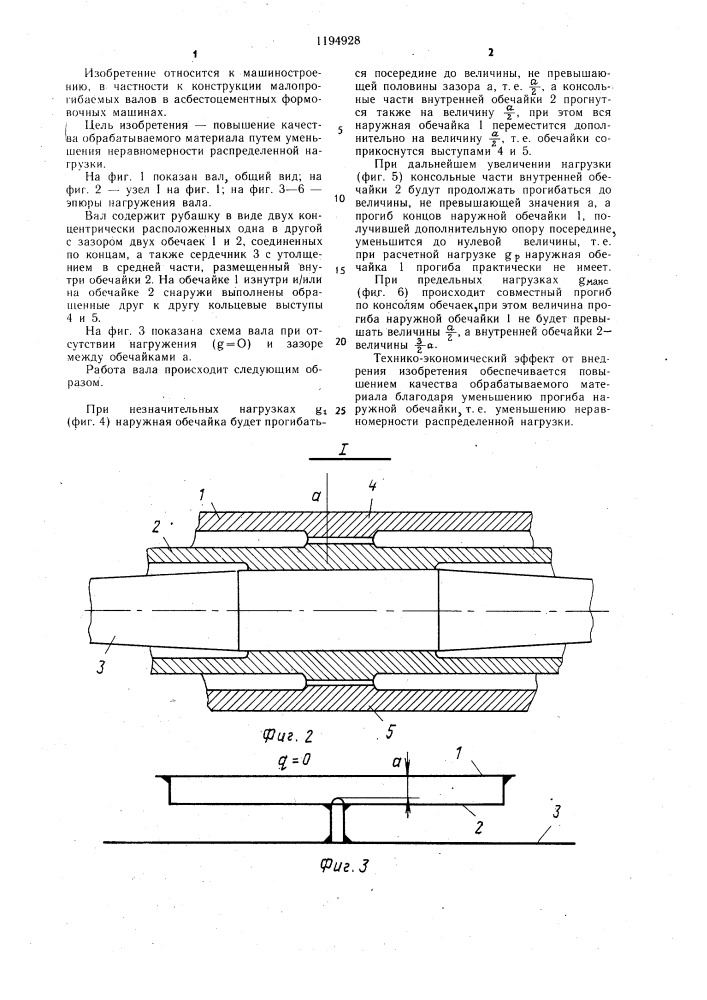 Малопрогибаемый вал (патент 1194928)