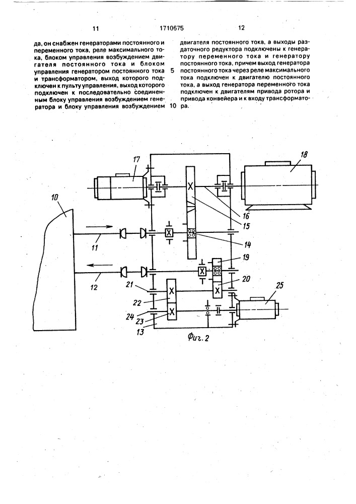 Электропривод роторного экскаватора (патент 1710675)