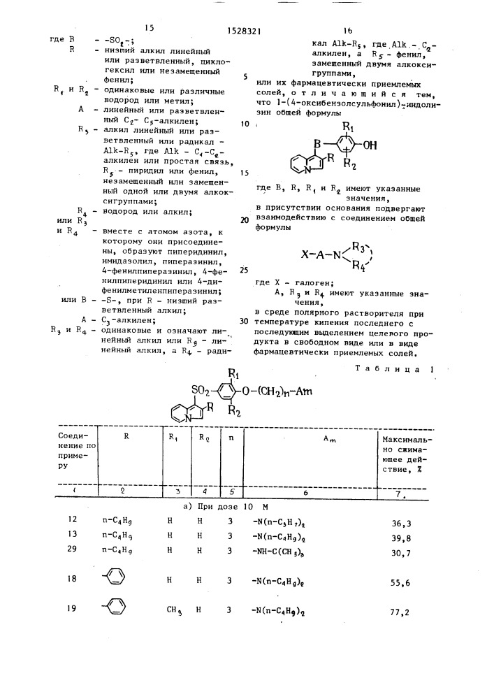 Способ получения производных индолизина или их фармацевтически приемлемых солей (патент 1528321)