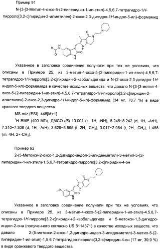 Производные пирроло[3,2-c]пиридин-4-он 2-индолинона в качестве ингибиторов протеинкиназы (патент 2410387)