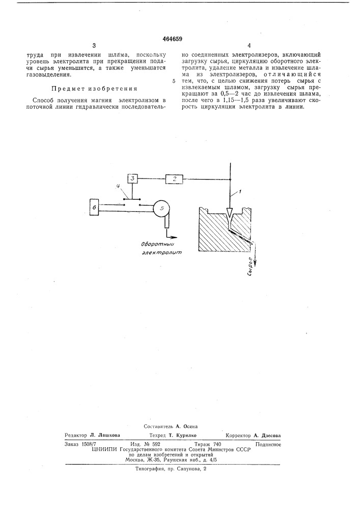Способ получения магния электролизом (патент 464659)