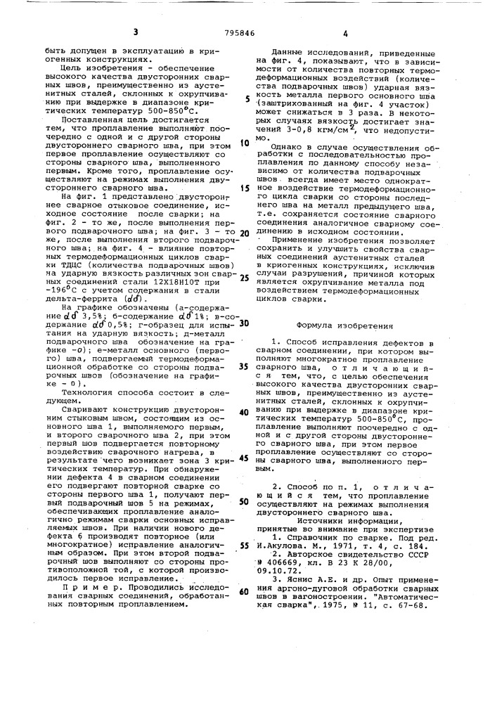 Способ исправления дефектов всварном соединении (патент 795846)