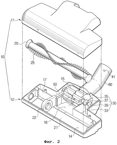 Турбинная щетка для пылесоса (варианты) (патент 2254800)