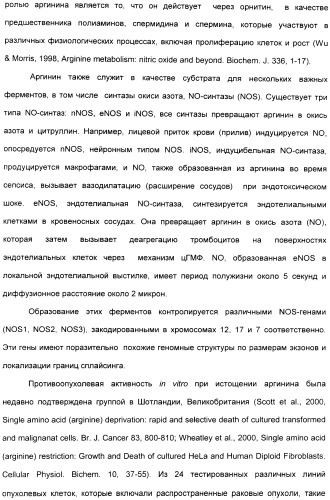 Фармацевтический препарат и способ лечения злокачественных опухолей у человека с помощью аргининовой депривации (патент 2335539)