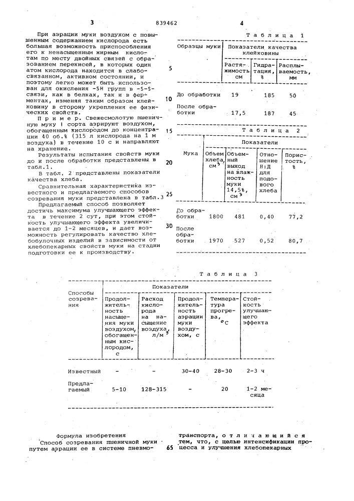 Способ созревания пшеничноймуки (патент 839462)