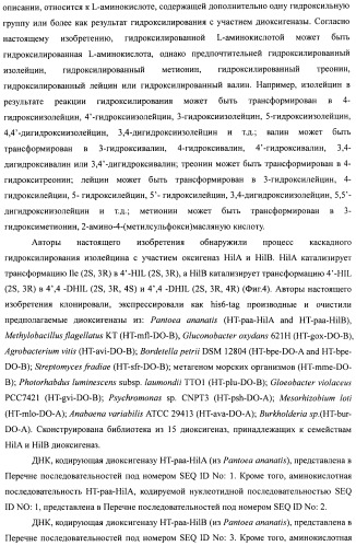 Способ получения гидроксилированной аминокислоты (варианты) и микроорганизм, трансформированный днк, кодирующей диоксигеназу (патент 2460779)