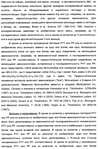 Длительно действующие агонисты рецепторов y2 и(или) y4 (патент 2504550)