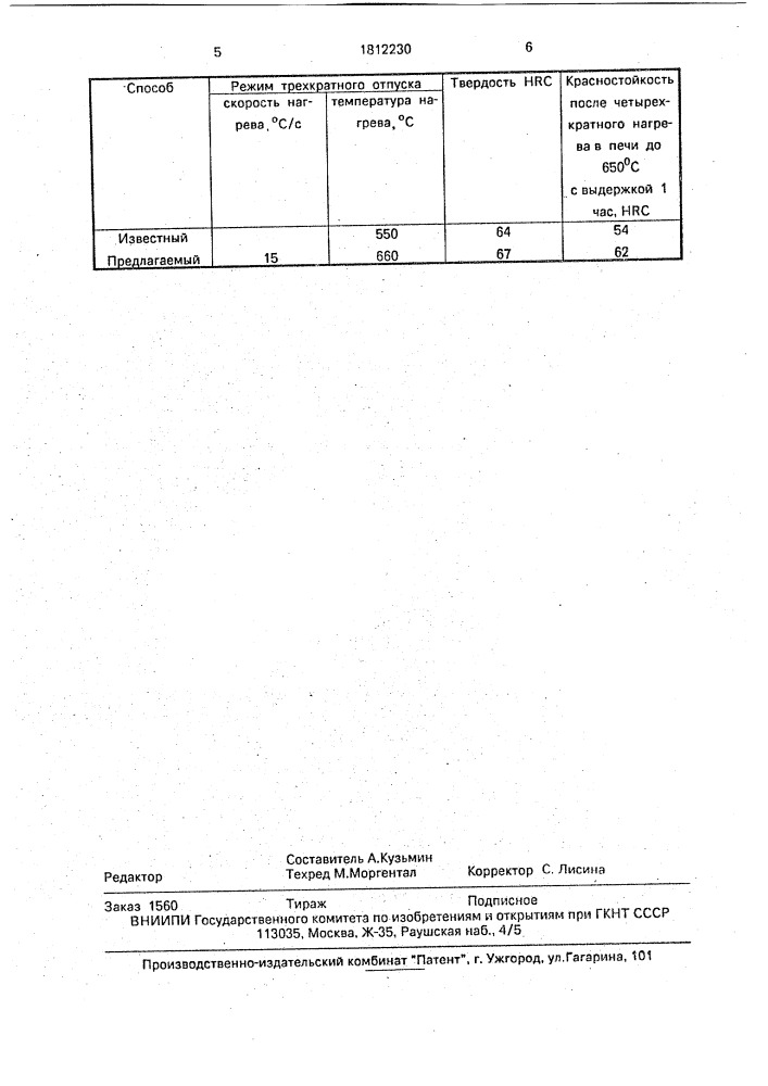 Способ отпуска закаленной быстрорежущей стали (патент 1812230)