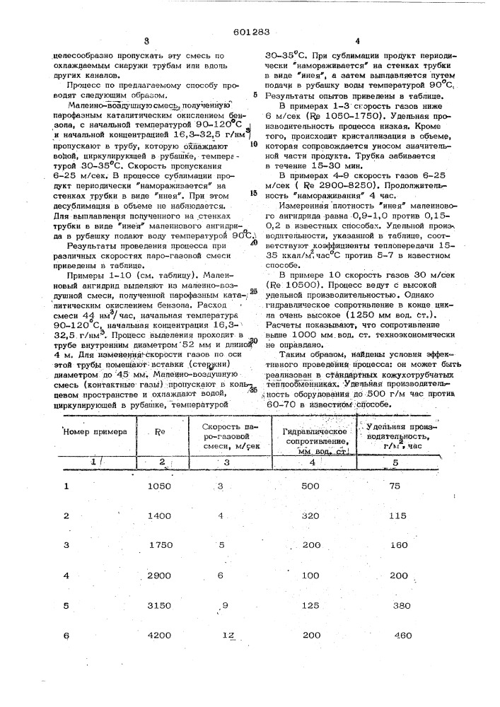 Способ выделения малеинового ангидрида (патент 601283)