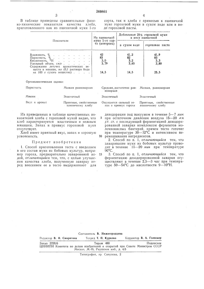 Способ приготовления теста (патент 269861)