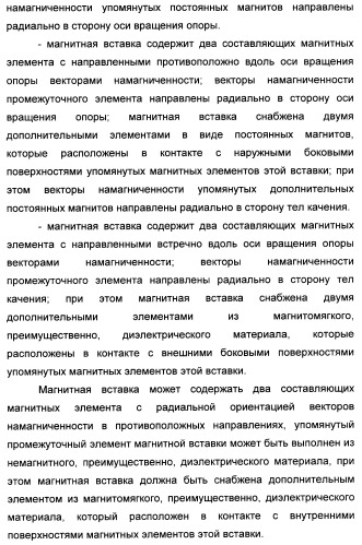 Способ магнитной разгрузки тел качения от действия центробежных сил в опорах вращения и опора вращения для его осуществления (варианты) (патент 2348839)