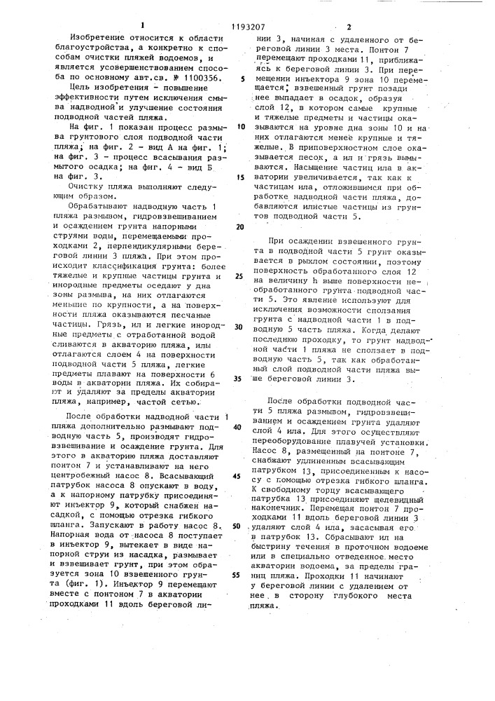 Способ очистки пляжа (патент 1193207)