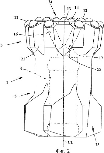 Буровое долото для ударного бурения твердых пород (патент 2351742)