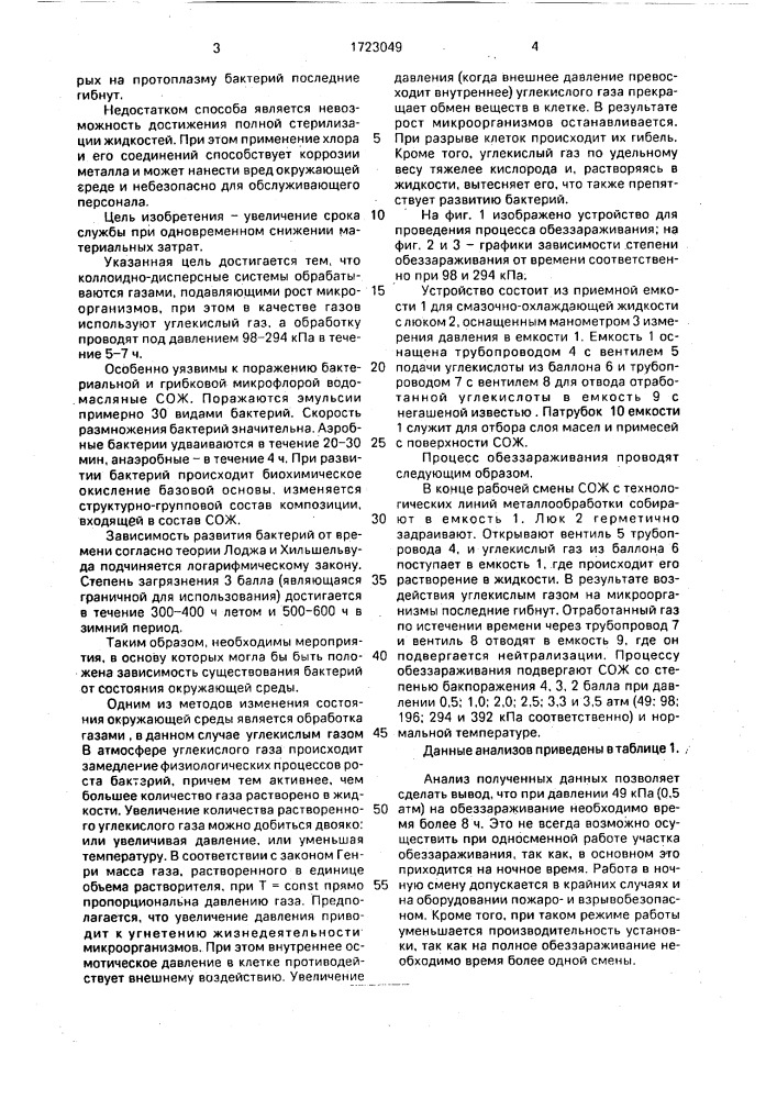 Способ обеззараживания коллоиднодисперсных систем (патент 1723049)