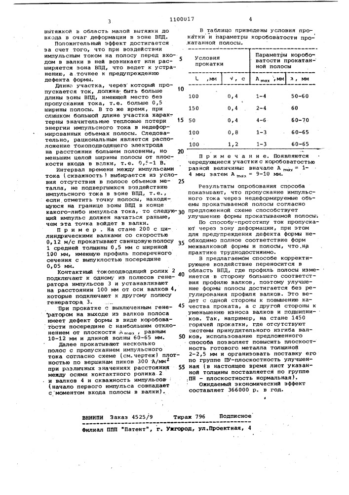 Способ прокатки полос (патент 1100017)