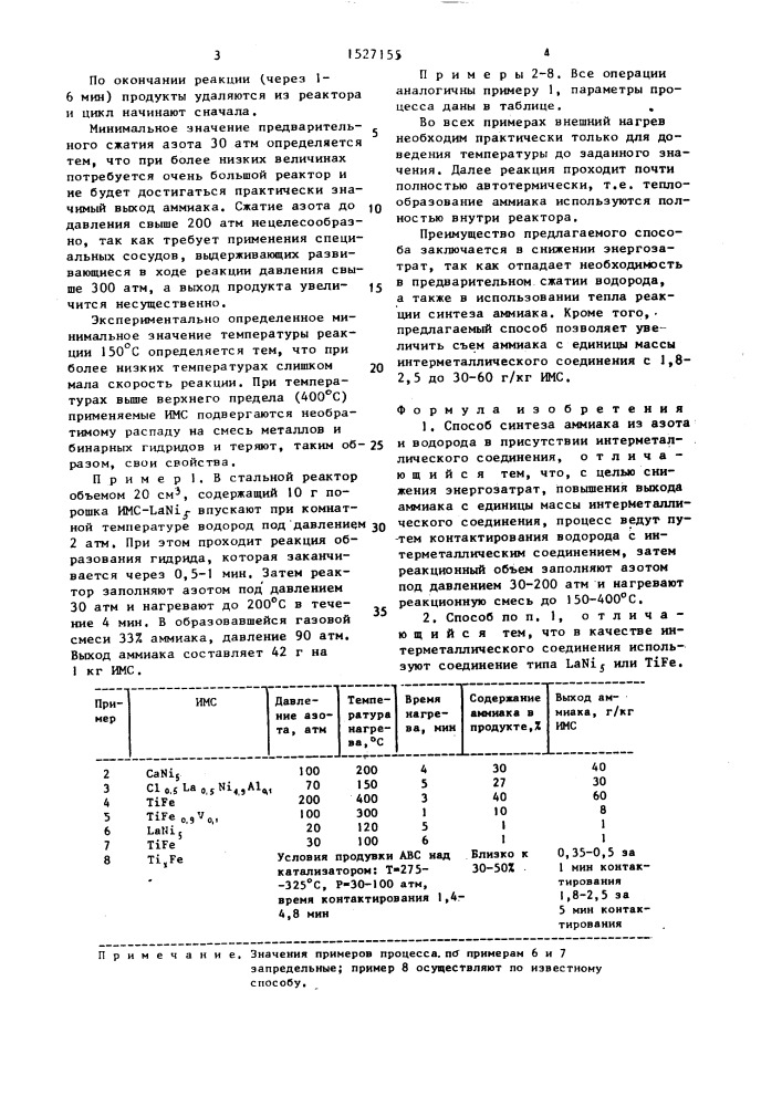 Способ синтеза аммиака (патент 1527155)