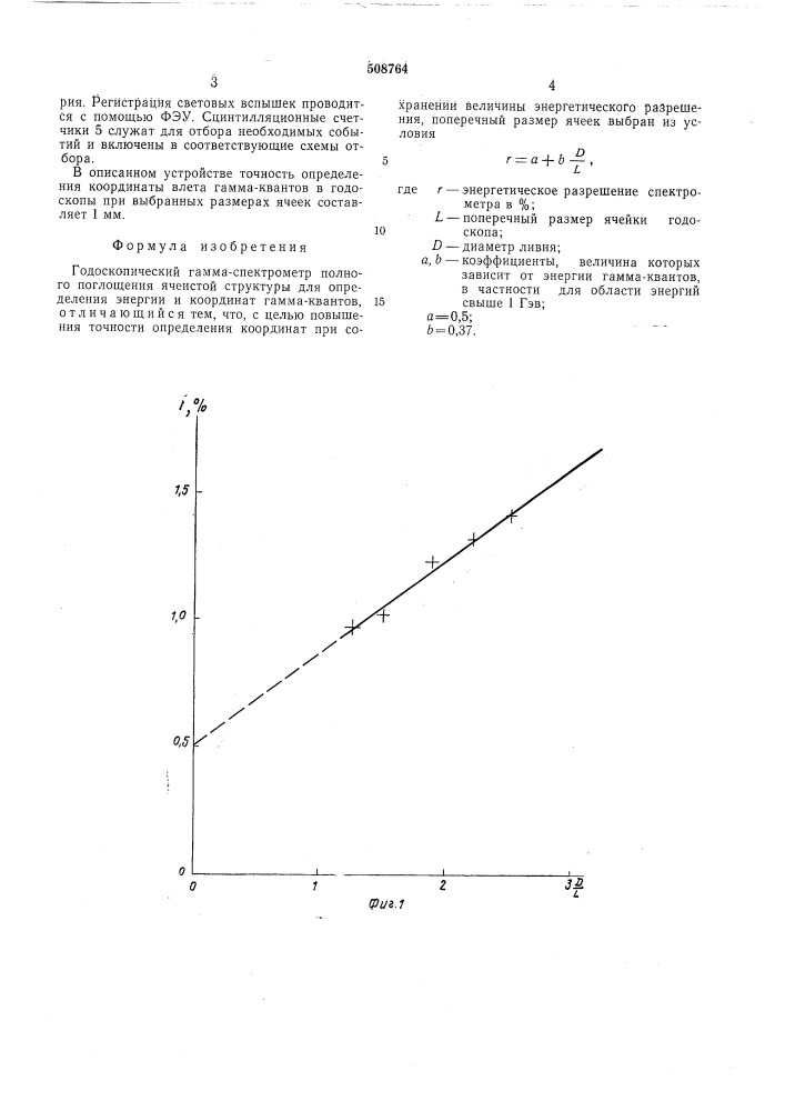 Годоскопический гамма-спектрометр (патент 508764)