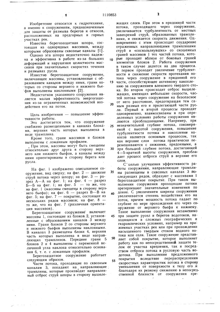 Берегозащитное сооружение (патент 1110853)