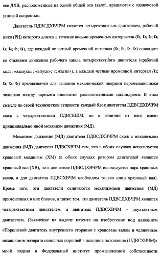 Поршневой двигатель внутреннего сгорания с двойным храповым валом и челночно-рычажным механизмом возврата поршней в исходное положение (пдвсдхвчрм) (патент 2372502)