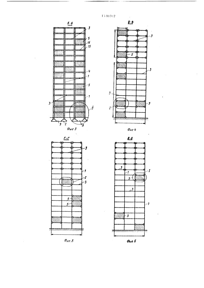 Железобетонный каркас многоэтажного здания (патент 1530707)