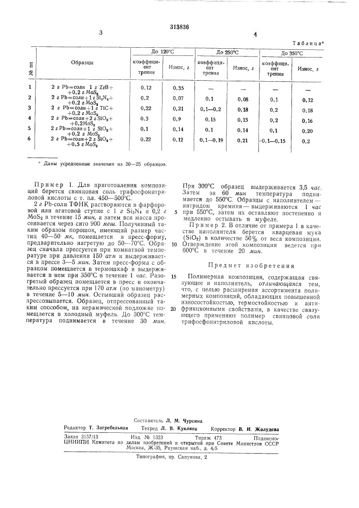Полимерная композиция (патент 313836)