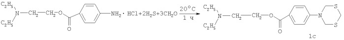 Способ получения 5-(n-этилкарбоксифенил)-, 5-(n- -диэтиламиноэтилкарбоксифенил)- и 5-(n-сульфацетамидфенил)-1,3,5-дитиазинанов (патент 2368603)
