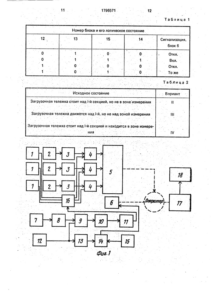 Система контроля запаса материала в многосекционном бункере (патент 1796571)
