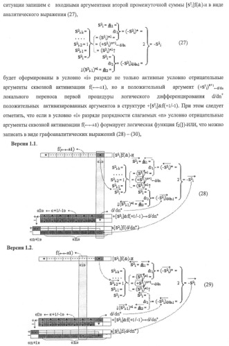 Функциональная структура предварительного сумматора f ([ni]&amp;[ni,0]) условно &quot;i&quot; и &quot;i+1&quot; разрядов &quot;k&quot; группы параллельно-последовательного умножителя f ( ) для позиционных аргументов множимого [ni]f(2n) с применением арифметических аксиом троичной системы счисления f(+1,0,-1) (варианты русской логики) (патент 2439658)