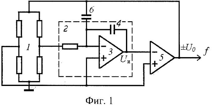 Частотный преобразователь сигнала разбаланса тензомоста (патент 2396705)
