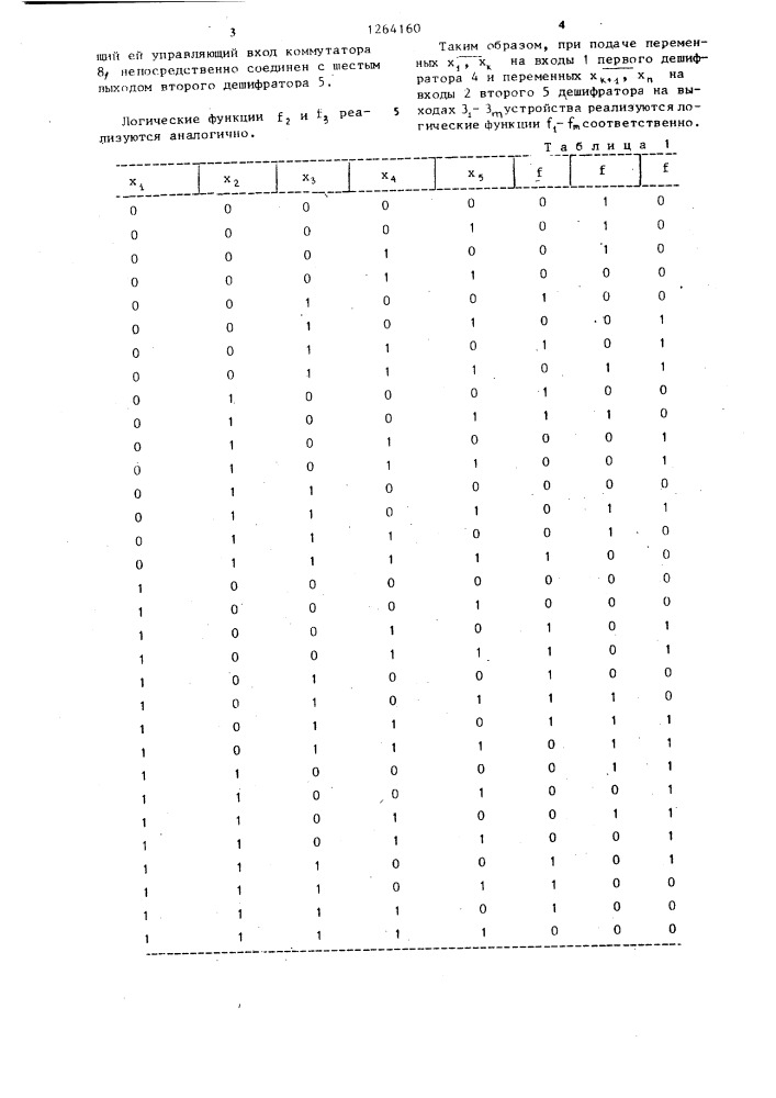 Устройство для вычисления систем логических функций (патент 1264160)