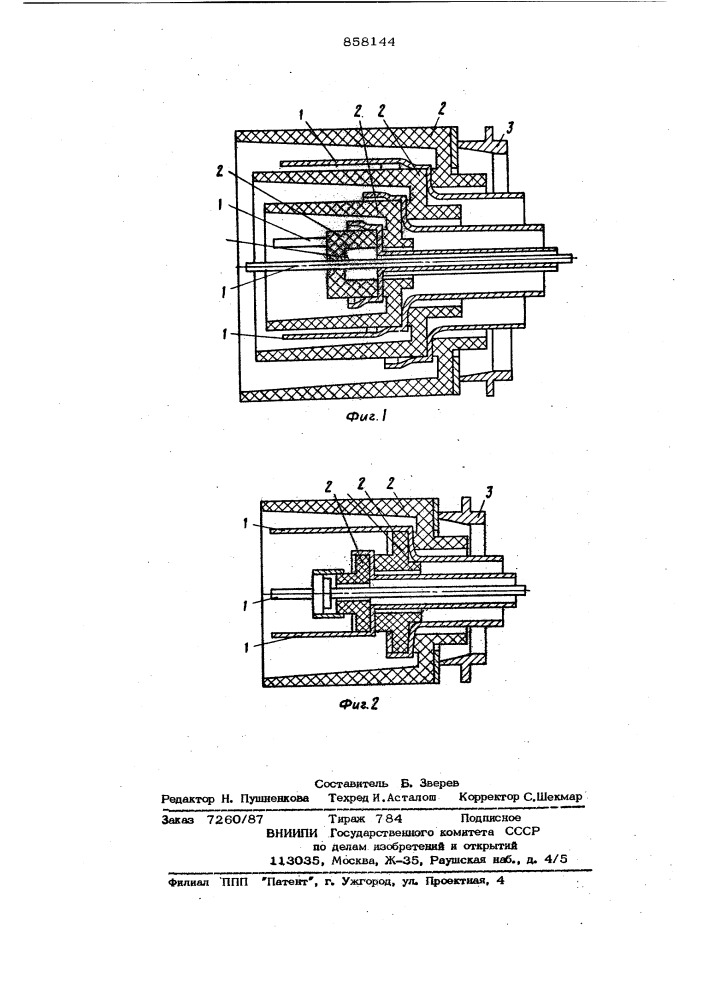 Катодная ножка электровакуумного прибора (патент 858144)