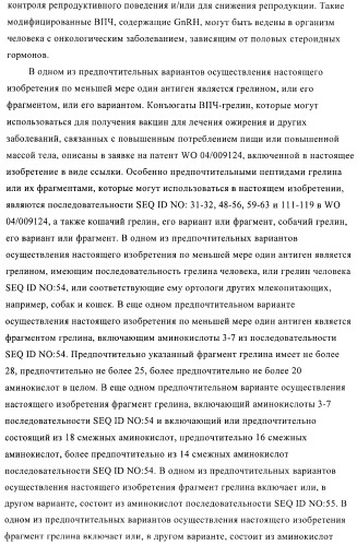 Вирусоподобные частицы, включающие гибридный белок белка оболочки бактериофага ар205 и антигенного полипептида (патент 2409667)