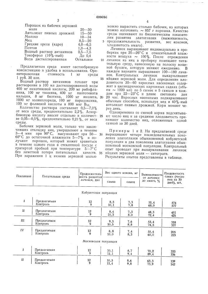 Патент ссср  409696 (патент 409696)