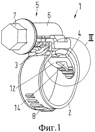 Червячный резьбовой хомут (патент 2387913)