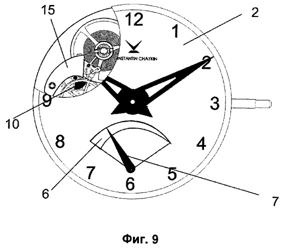 Устройство индикации критического запаса хода часового механизма и часы с устройством индикации критического запаса хода (варианты) (патент 2526554)