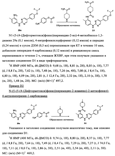 Соединения и композиции 5-(4-(галогеналкокси)фенил)пиримидин-2-амина в качестве ингибиторов киназ (патент 2455288)