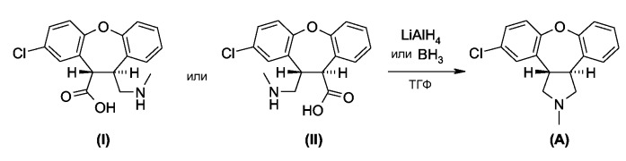 Промежуточные соединения для получения транс-5-хлор-2-метил-2,3,3f,12b-тетрагидро-1н-дибенз[2,3:6,7]-оксепино[4,5-c]пиррола (патент 2397164)