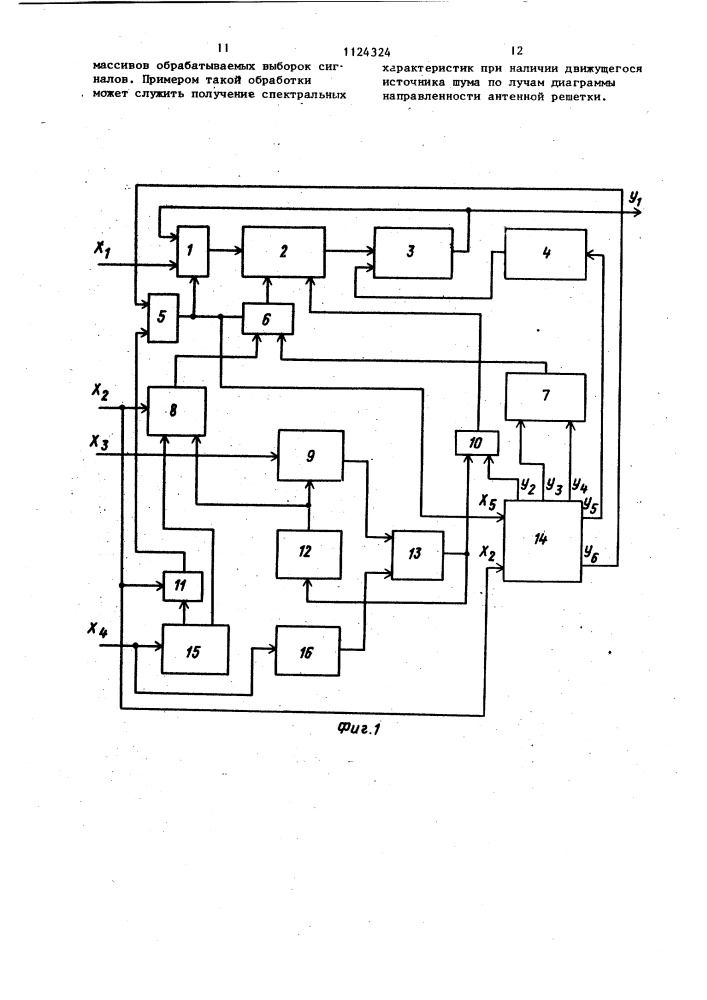 Устройство для реализации быстрого преобразования фурье при многоканальной обработке информации (патент 1124324)