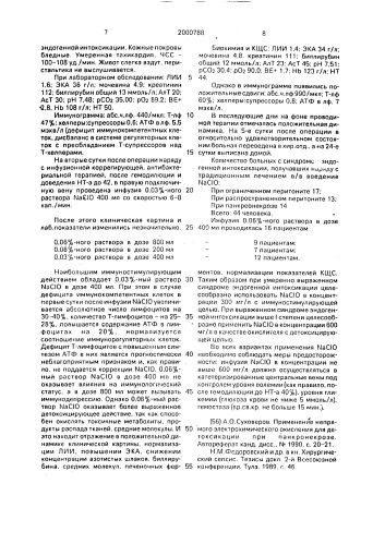 Способ лечения эндогенной интоксикации (патент 2000788)