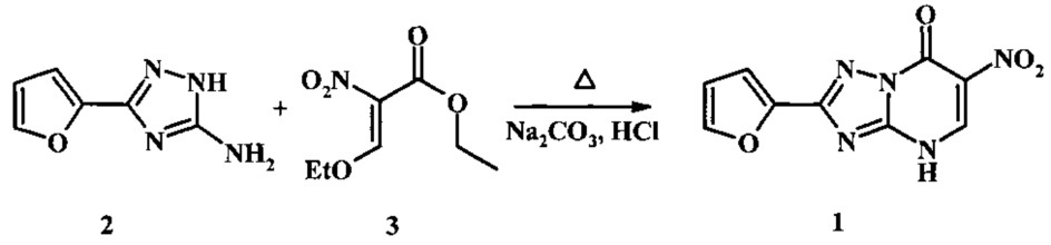 2-фурил-6-нитро-1,2,4-триазоло[1,5-а]пиримидин-7-он (патент 2620594)
