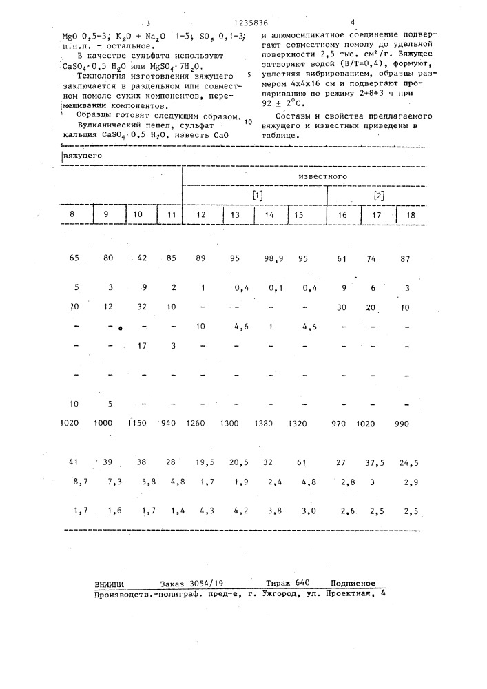 Вяжущее (патент 1235836)