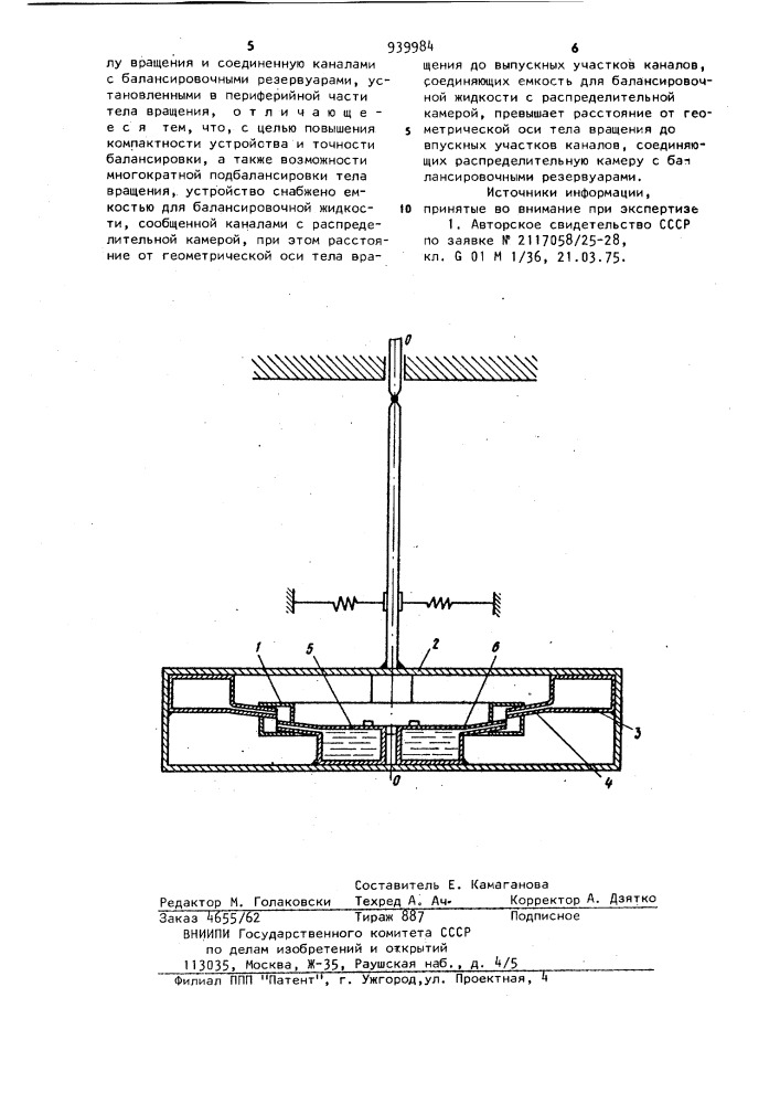 Устройство для балансировки тел вращения (патент 939984)