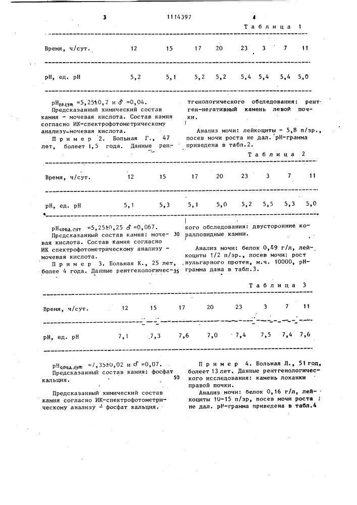 Способ определения химического состава мочевых камней (патент 1114397)