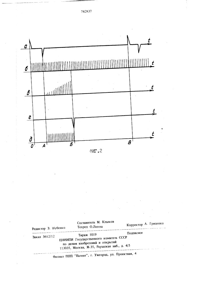 Феррозондовый магнитометр (патент 742837)