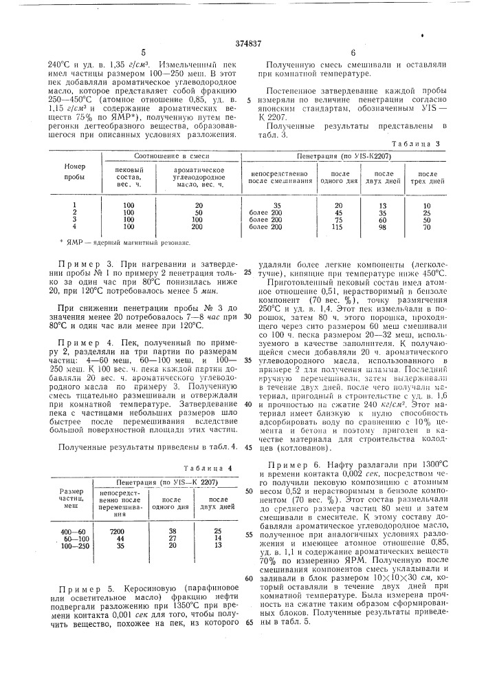 Способ получения смолистого пека (патент 374837)