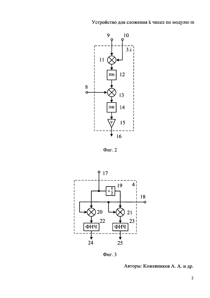 Устройство для сложения к чисел по модулю м (патент 2653312)