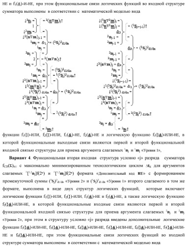 Функциональная вторая входная структура условно разряда &quot;j&quot; сумматора fcd( )ru с максимально минимизированным технологическим циклом  t  для аргументов слагаемых &#177;[1,2nj]f(2n) и &#177;[1,2mj]f(2n) формата &quot;дополнительный код ru&quot; с формированием промежуточной суммы &#177;[1,2sj]1 d1/dn второго слагаемого в том же формате (варианты русской логики) (патент 2480816)
